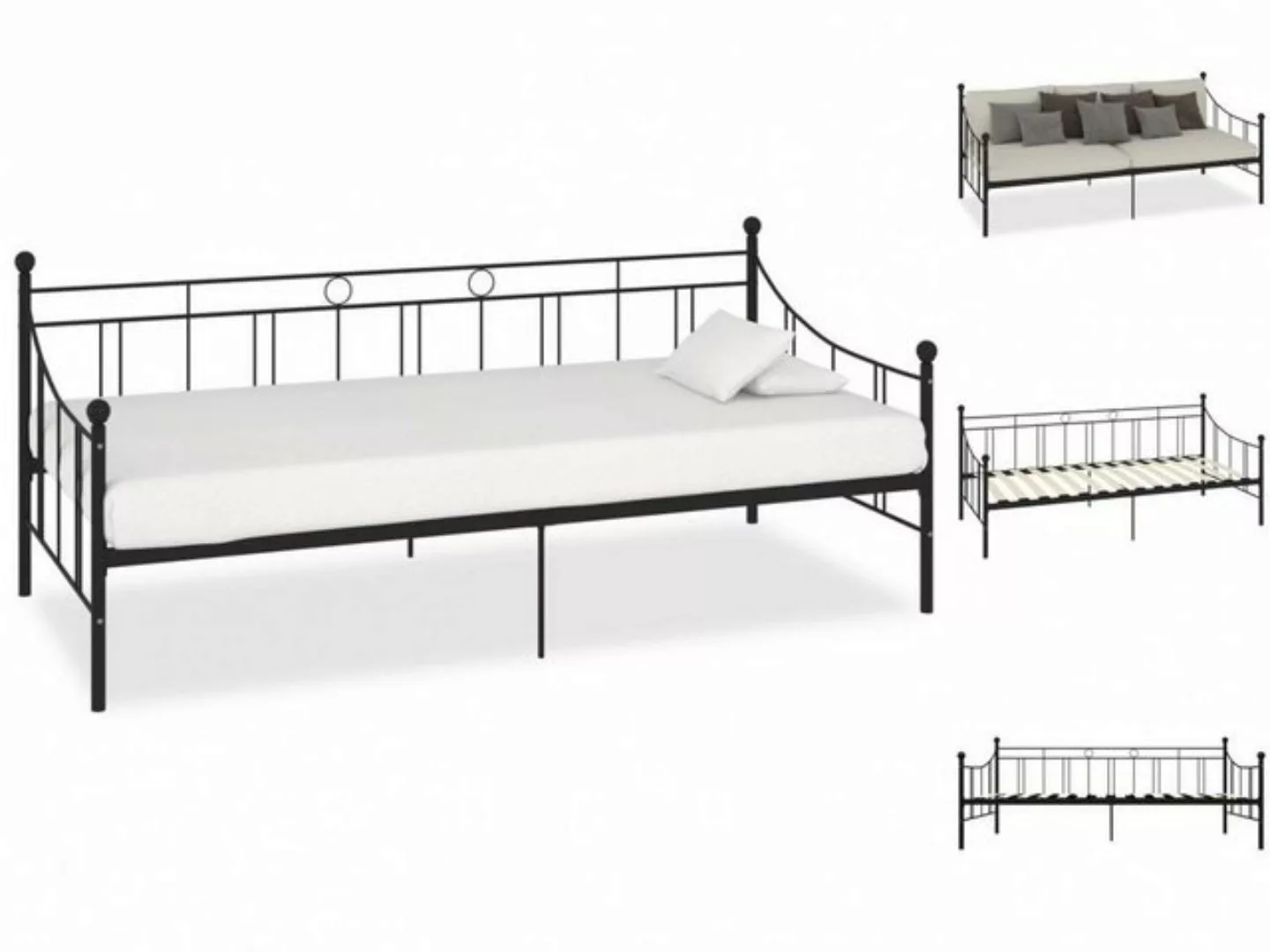 vidaXL Gästebett Tagesbett-Rahmen Schwarz Metall 90200 cm Bett Bettrahmen B günstig online kaufen