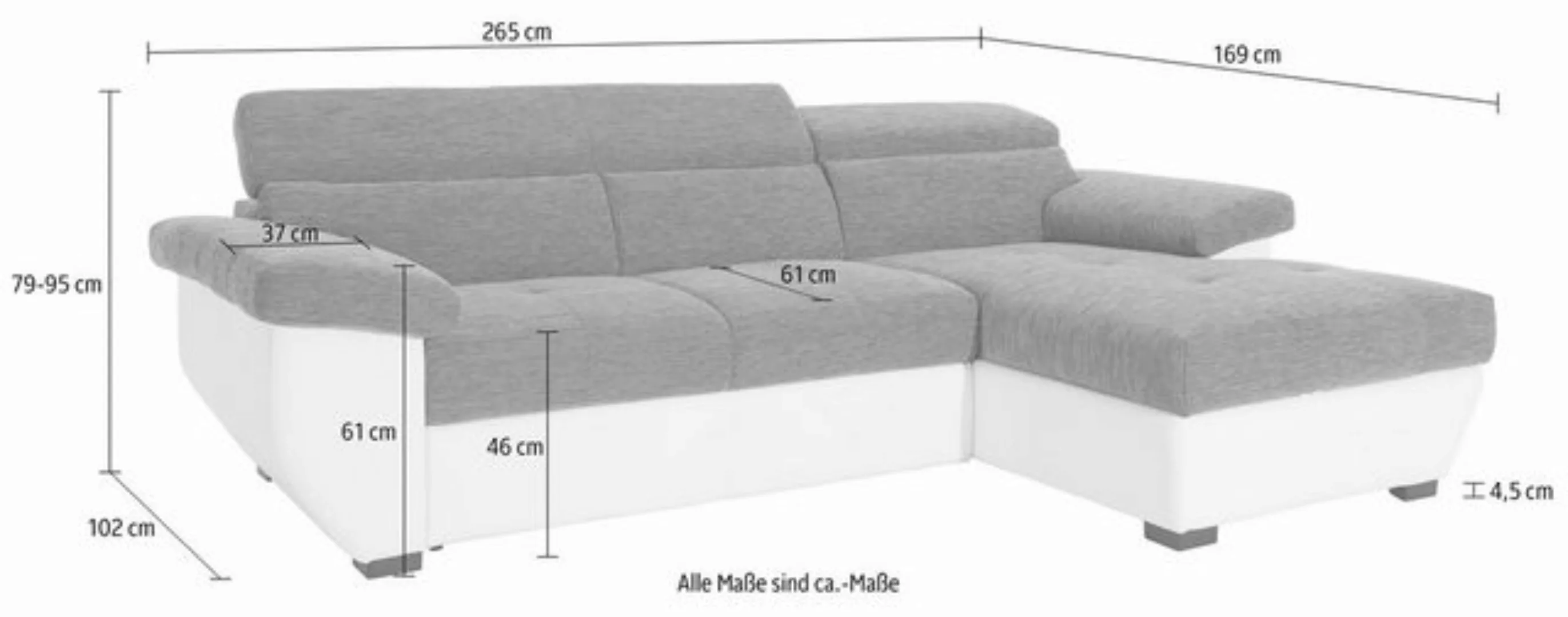 COTTA Polstergarnitur Speedway, (Set), Set: bestehend aus Ecksofa und Hocke günstig online kaufen