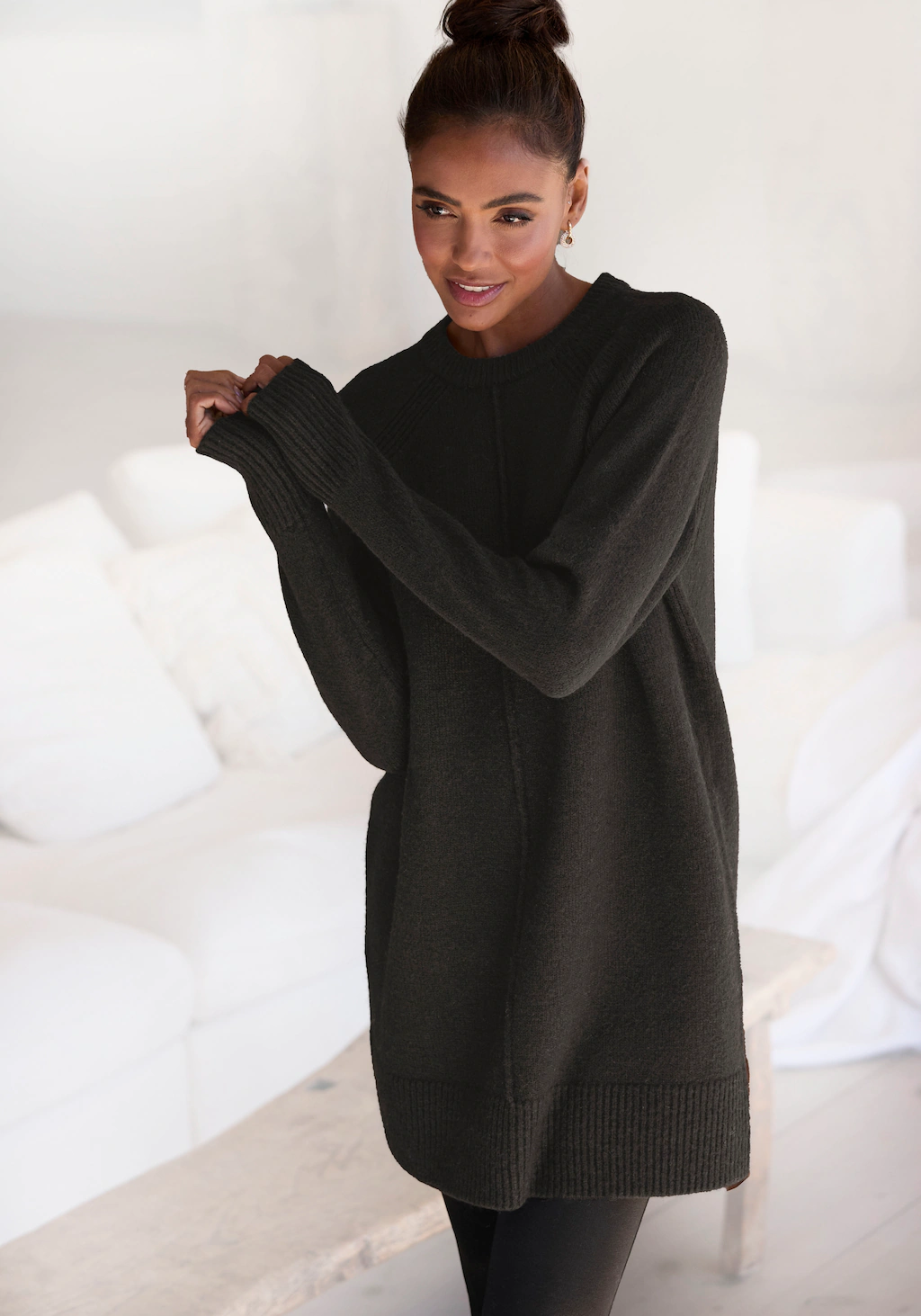 LASCANA Longpullover, in lässiger Form aus supersofter Qualität, Kuschelpul günstig online kaufen