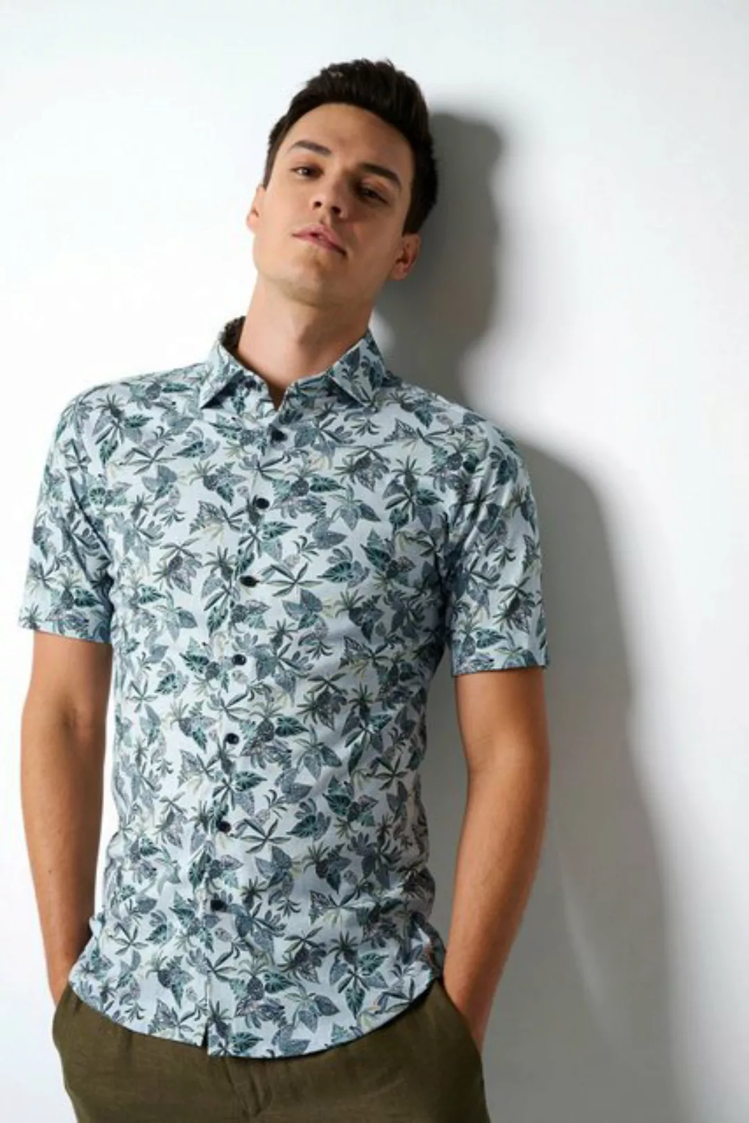 Desoto Short Sleeve Jersey Hemd Druck Hellblau - Größe XXL günstig online kaufen
