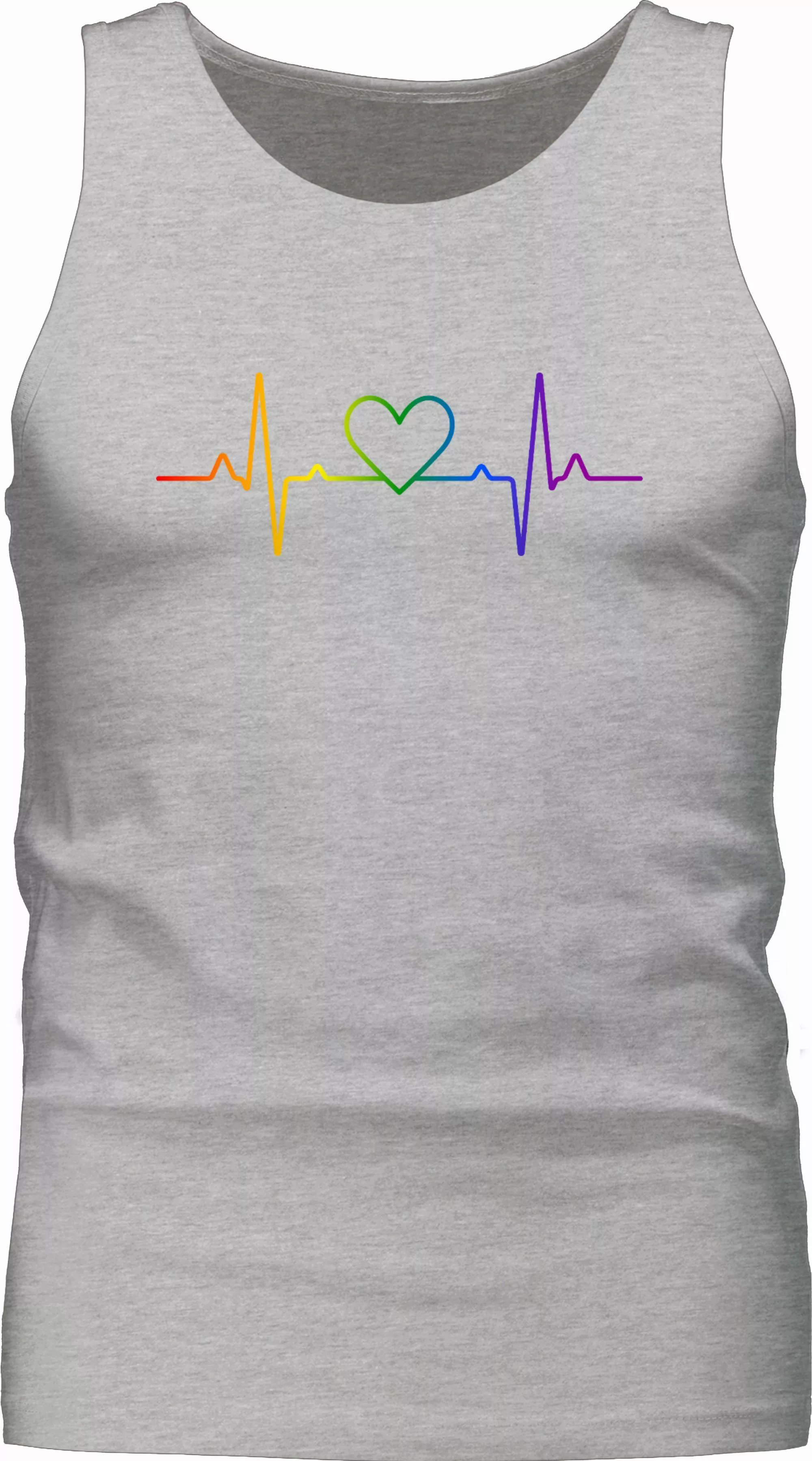 Shirtracer Tanktop Herzschlag Regenbogen Pride LGBT günstig online kaufen