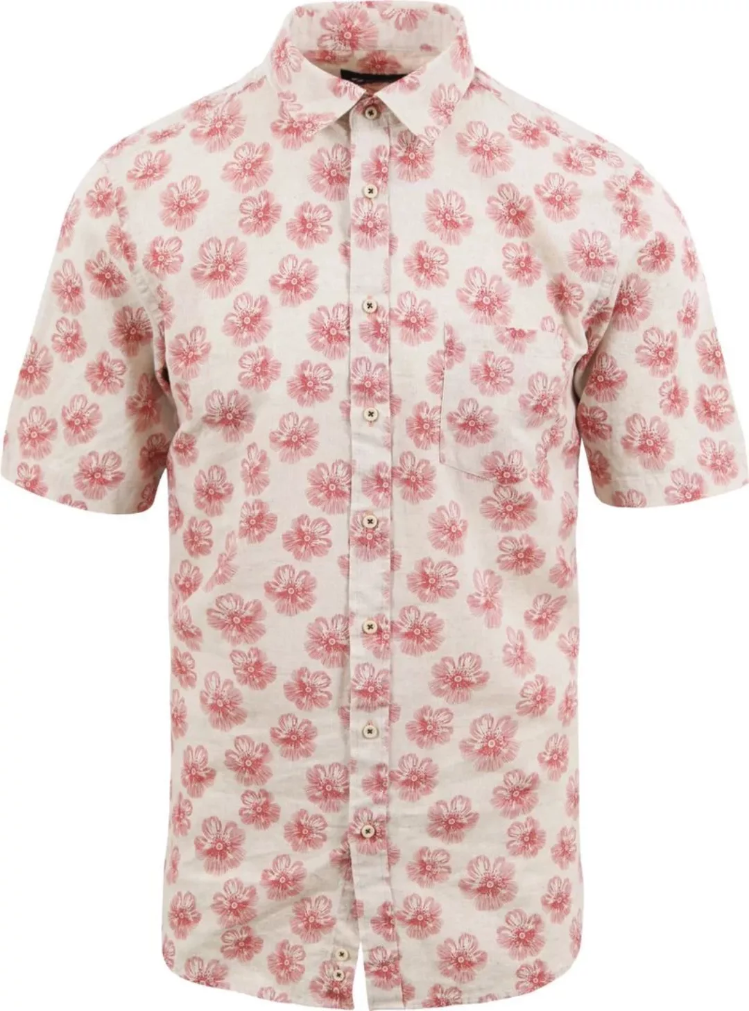 Suitable Short Sleeve Hemd Leinen Simon Rot - Größe M günstig online kaufen