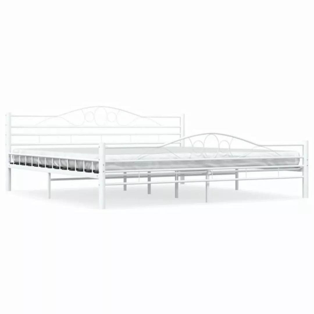 furnicato Bett Bettgestell Weiß Metall 200×200 cm günstig online kaufen