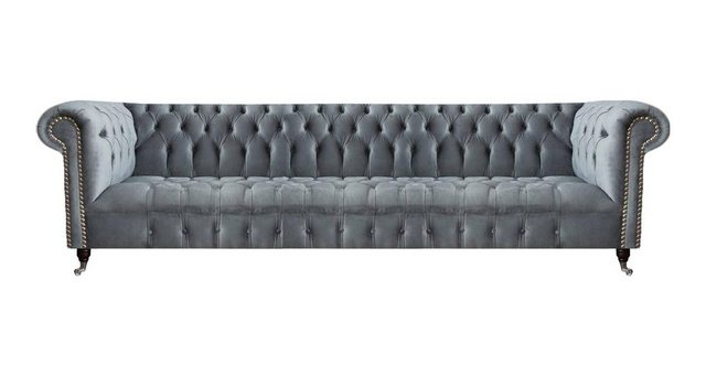 Xlmoebel Sofa Luxus Viersitzer Grau Chesterfield Sofa für das Wohnzimmer Ei günstig online kaufen