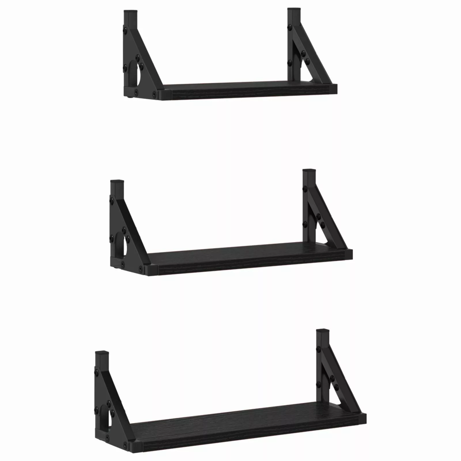 vidaXL Regal 3-teiliges Wandregal-Set Schwarze Eiche günstig online kaufen