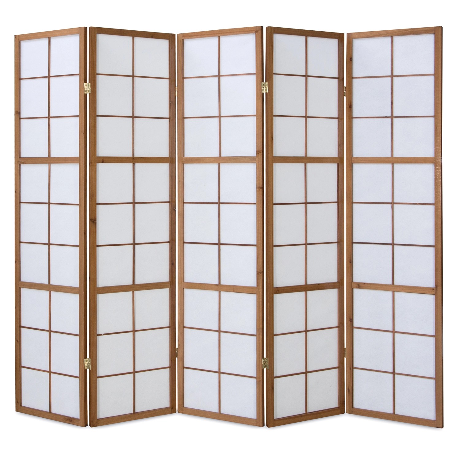 Homestyle4u 5-tlg. Paravent Shoji in Braun 220x175 cm 170 günstig online kaufen