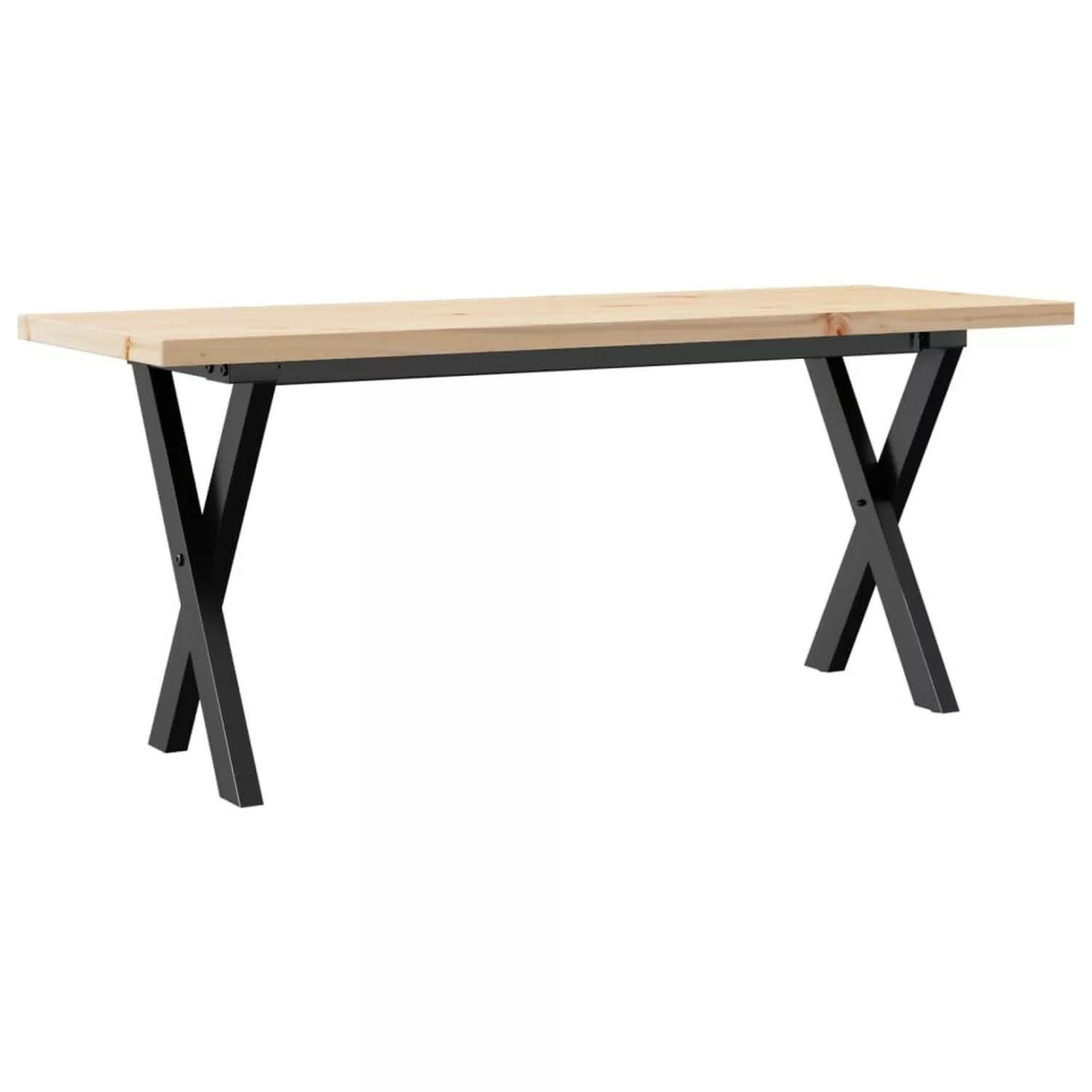 vidaXL Couchtisch X-Gestell 110x40x45,5 cm Massivholz Kiefer Gusseisen günstig online kaufen