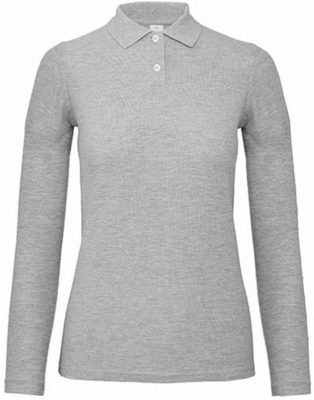 B&C Langarm-Poloshirt Damen Long Sleeve Polo ID.001 / 100 % Baumwollpiqué günstig online kaufen