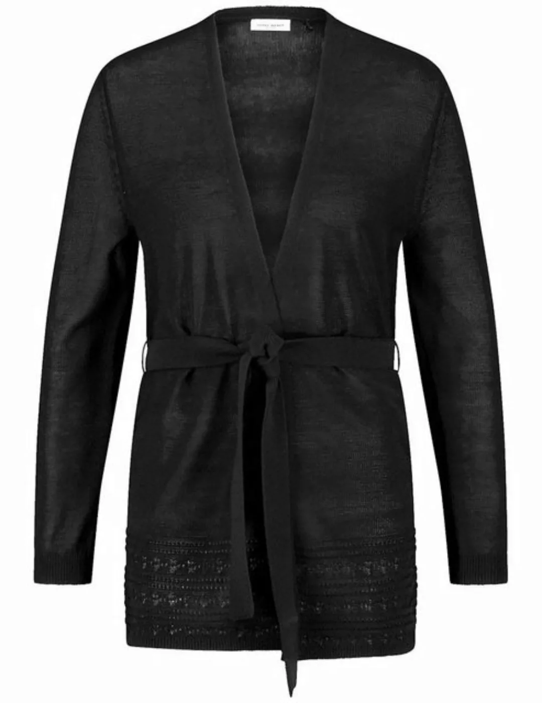 GERRY WEBER Cardigan Offener Cardigan mit Häkel-Details und Bindegürtel günstig online kaufen