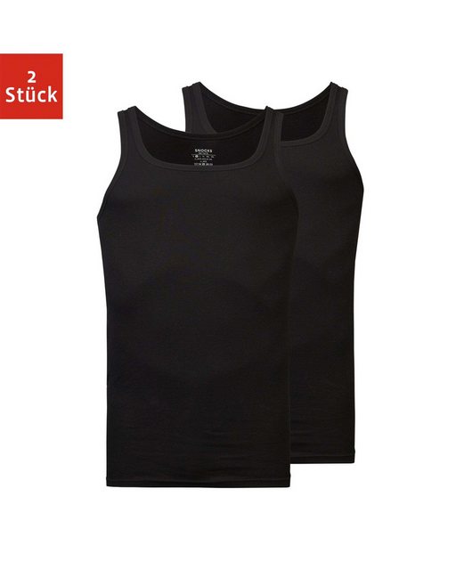 SNOCKS Ripptanktop Unterhemd Herren (2-tlg) aus Bio-Baumwolle günstig online kaufen