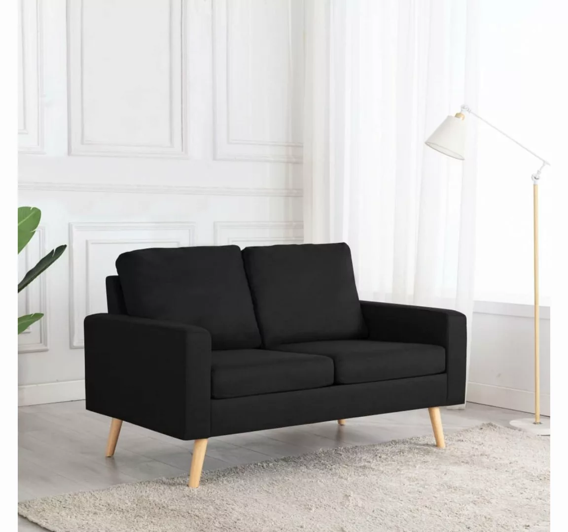 vidaXL Sofa 2-Sitzer-Sofa Schwarz Stoff Couch günstig online kaufen