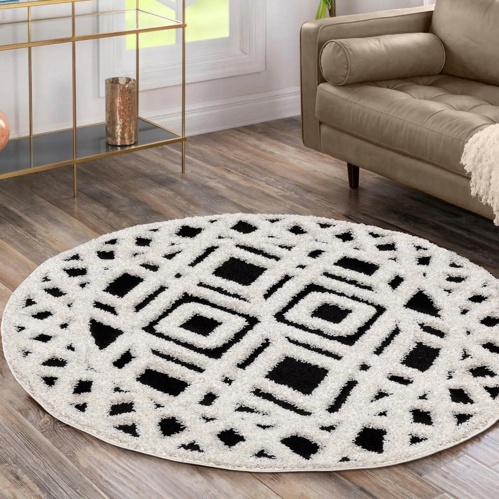 Sanat Hochflor-Teppich Luxus 3506, rund, Höhe: günstig online kaufen