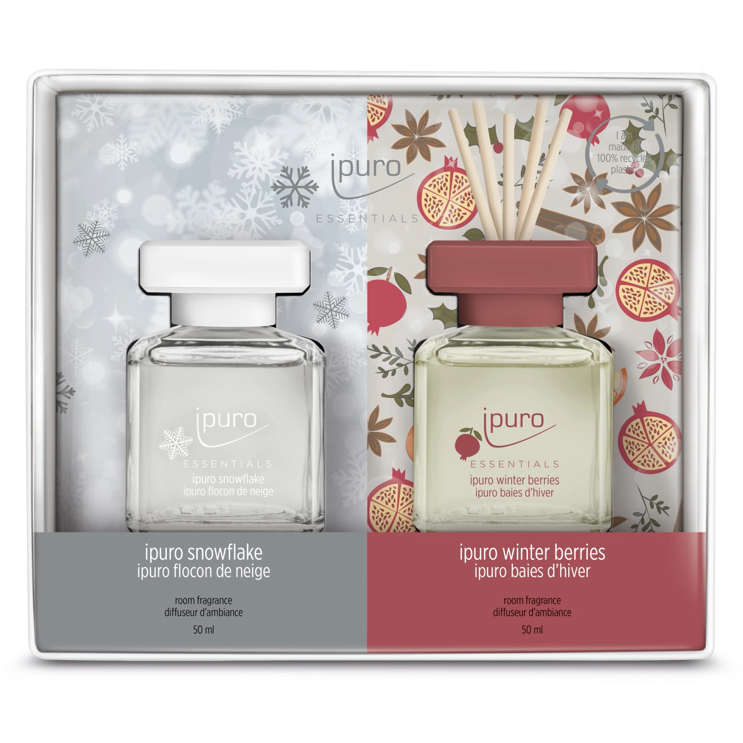 Ipuro Raumduft-Set Essentials 2 x 50 ml Snowflake & Winter Berries günstig online kaufen