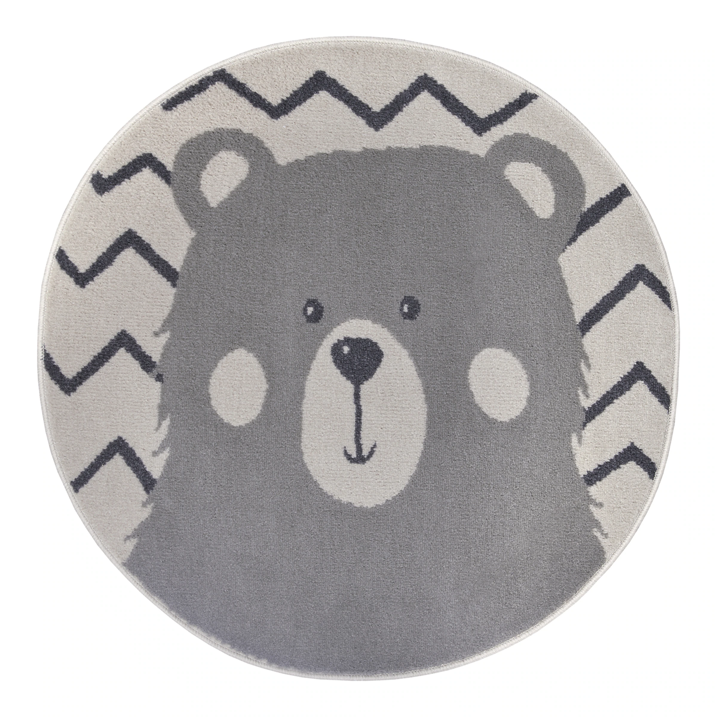 Kids Rug Round Bear D140cm Cream Grey günstig online kaufen