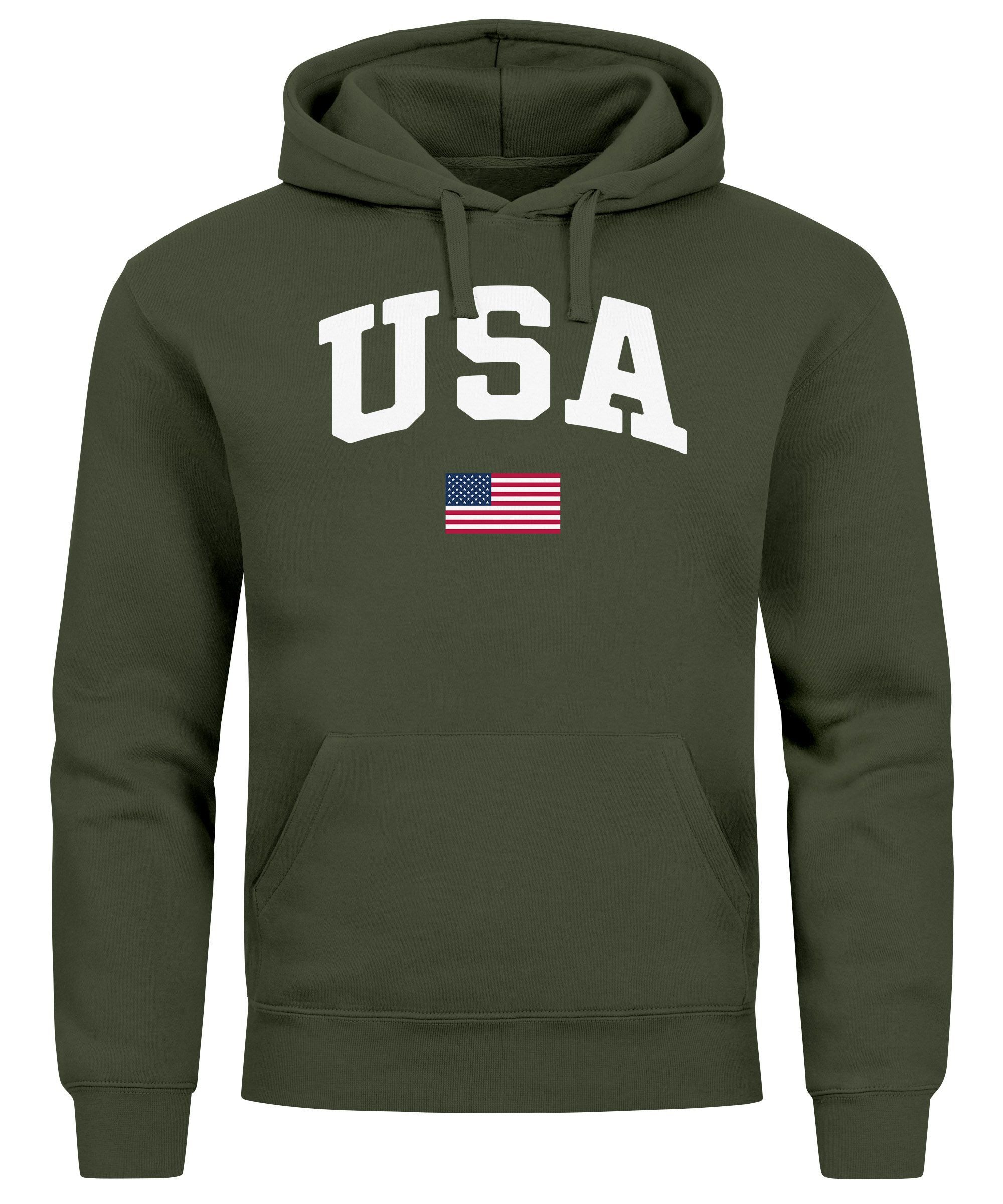 Neverless Hoodie Hoodie Herren USA Schriftzug günstig online kaufen