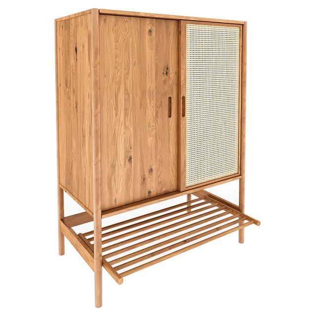 Lomadox Garderobenschrank PORI-165 Eiche massiv geölt, 108 cm breit, Ratten günstig online kaufen