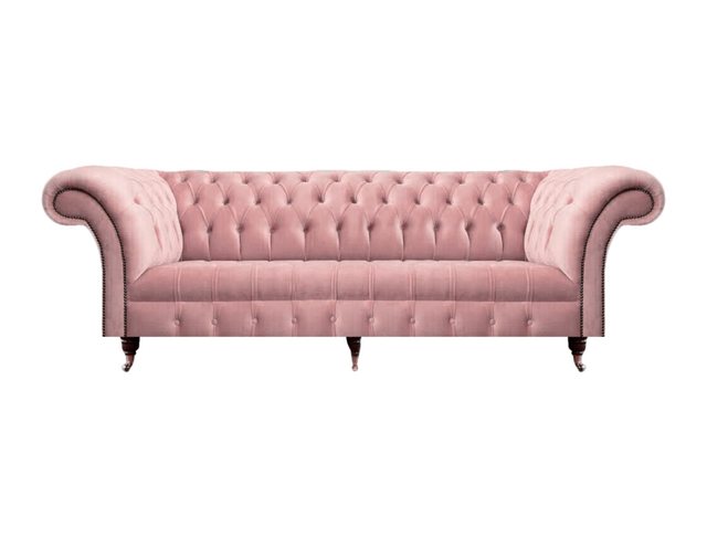 JVmoebel Chesterfield-Sofa Polstermöbel Sofa Dreisitze Neu Textil Rosa Einr günstig online kaufen