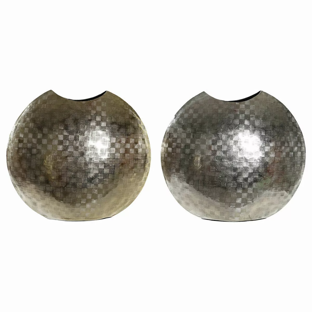 Vase Dkd Home Decor Aluminium Moderne Silberfarben (2 Pcs) (37 X 14 X 33 Cm günstig online kaufen
