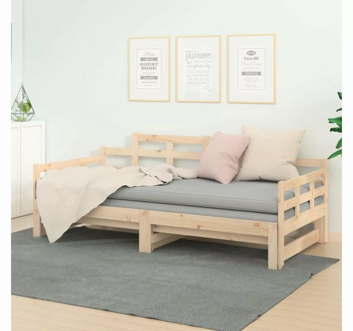 vidaXL Gästebett Tagesbett Gästebett Ausziehbar Massivholz Kiefer 2x90x190 günstig online kaufen