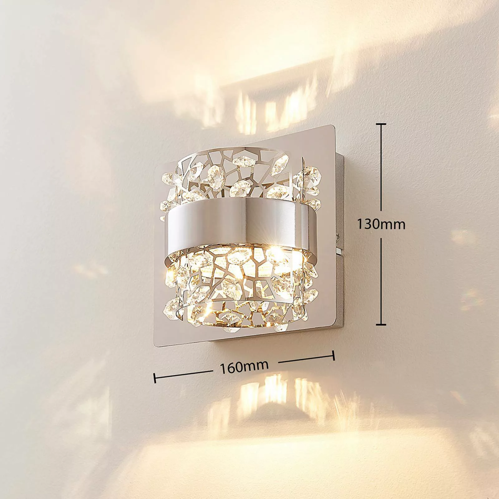 LED-Wandlampe Neelie mit Glassteinen, 1-flammig günstig online kaufen