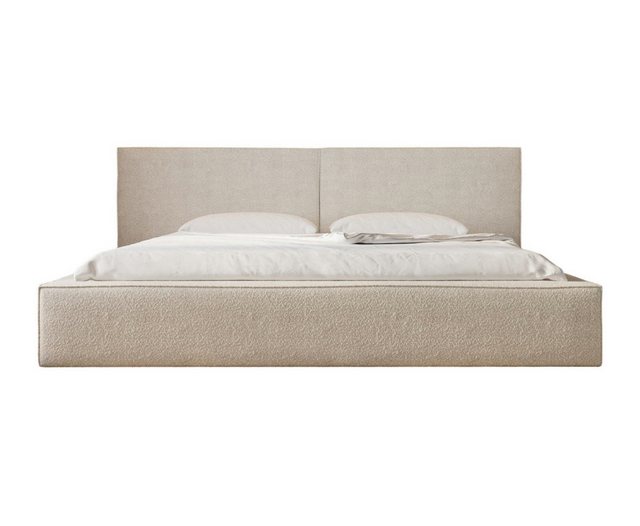 MOEBLO Polsterbett aus Bouclé Bett 06 (Bezug: Boucle, Doppelbett mit Kopfst günstig online kaufen