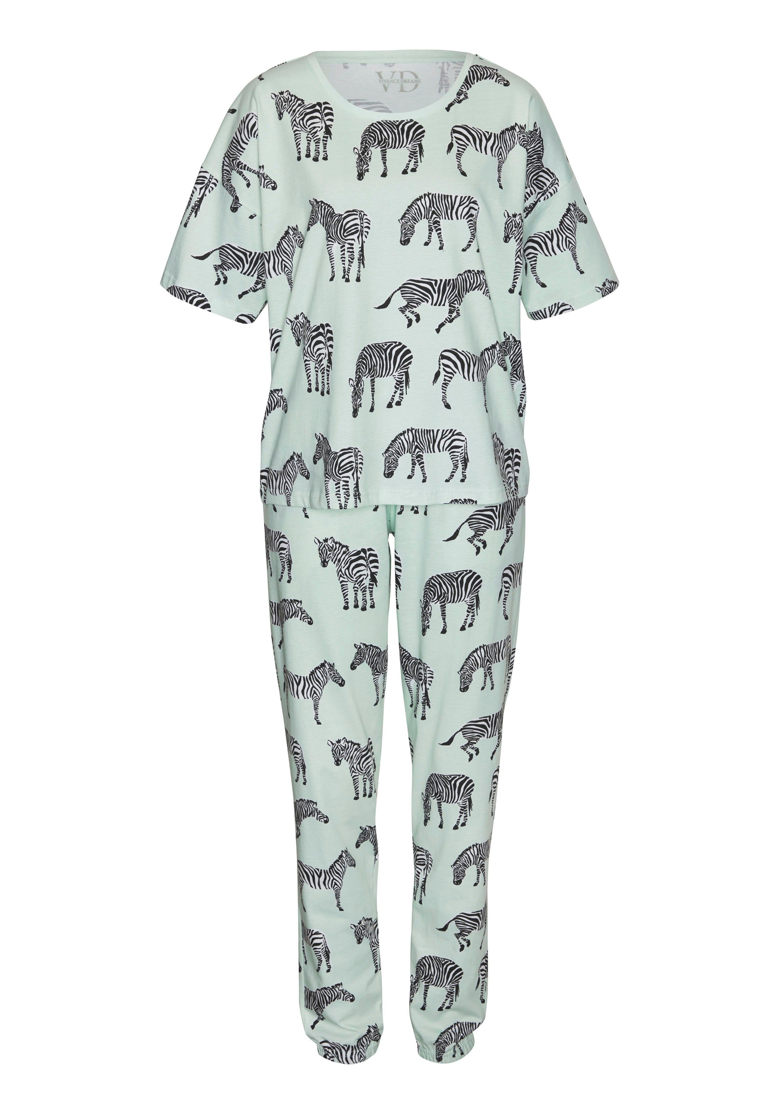 Vivance Dreams Pyjama, (2 tlg.), mt Animal Alloverprint günstig online kaufen
