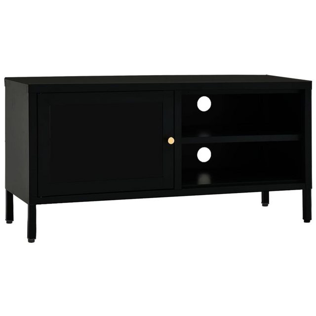 furnicato TV-Schrank Schwarz 90x30x44 cm Stahl und Glas günstig online kaufen