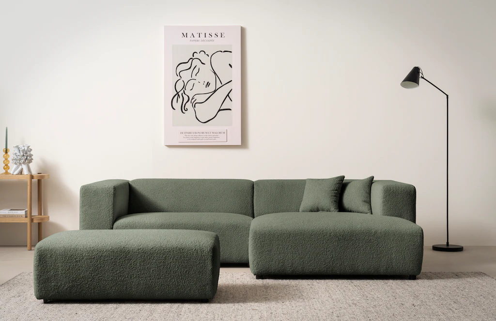andas Polsterecke "BAKELS, Ecksofa-Set mit Hocker, L-Form mit Schlaffunktio günstig online kaufen