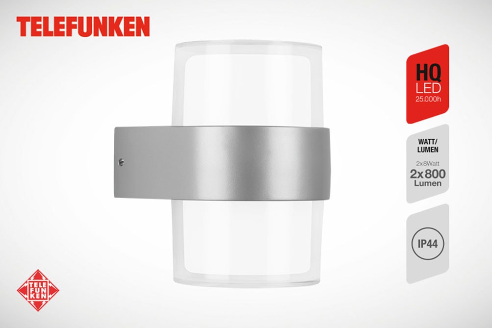 Telefunken Cludu LED-Außenwandleuchte, silber günstig online kaufen