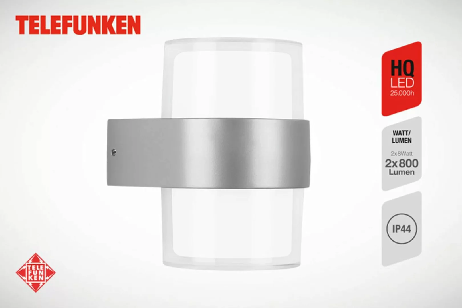 Telefunken Cludu LED-Außenwandleuchte, silber günstig online kaufen