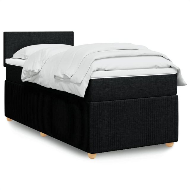 vidaXL Boxspringbett, Boxspringbett mit Matratze Schwarz 90x200 cm Stoff günstig online kaufen