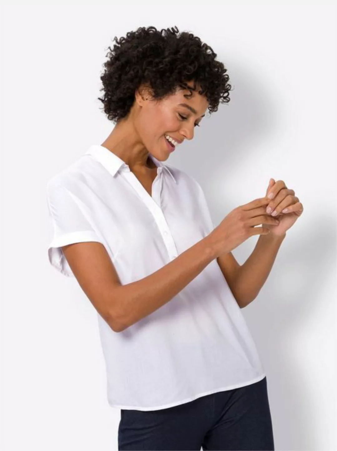 Sieh an! Klassische Bluse Kurzarmbluse günstig online kaufen