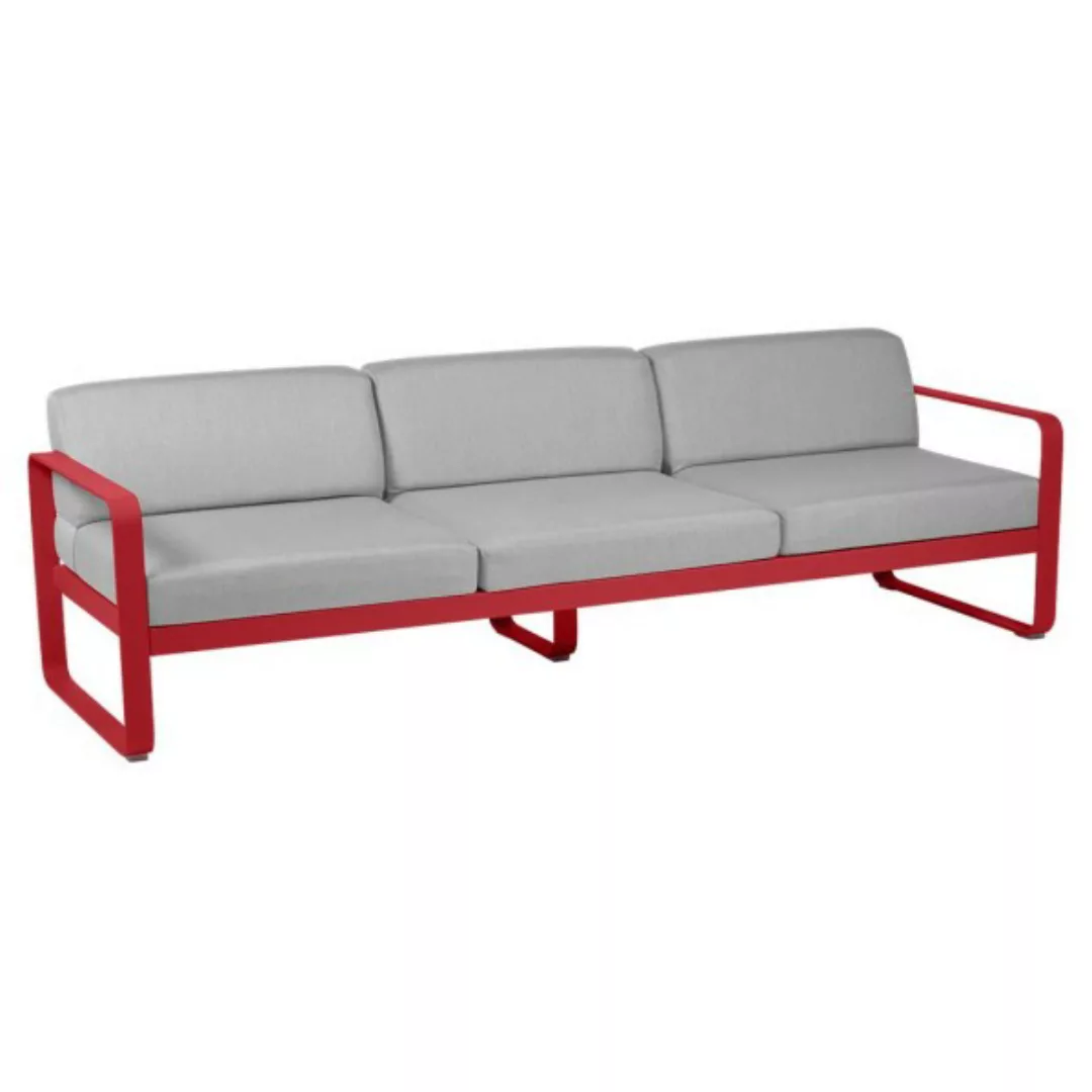 Bellevie 3-Sitzer Lounge-Sofa 67 Mohnrot 79 Flanellgrau günstig online kaufen