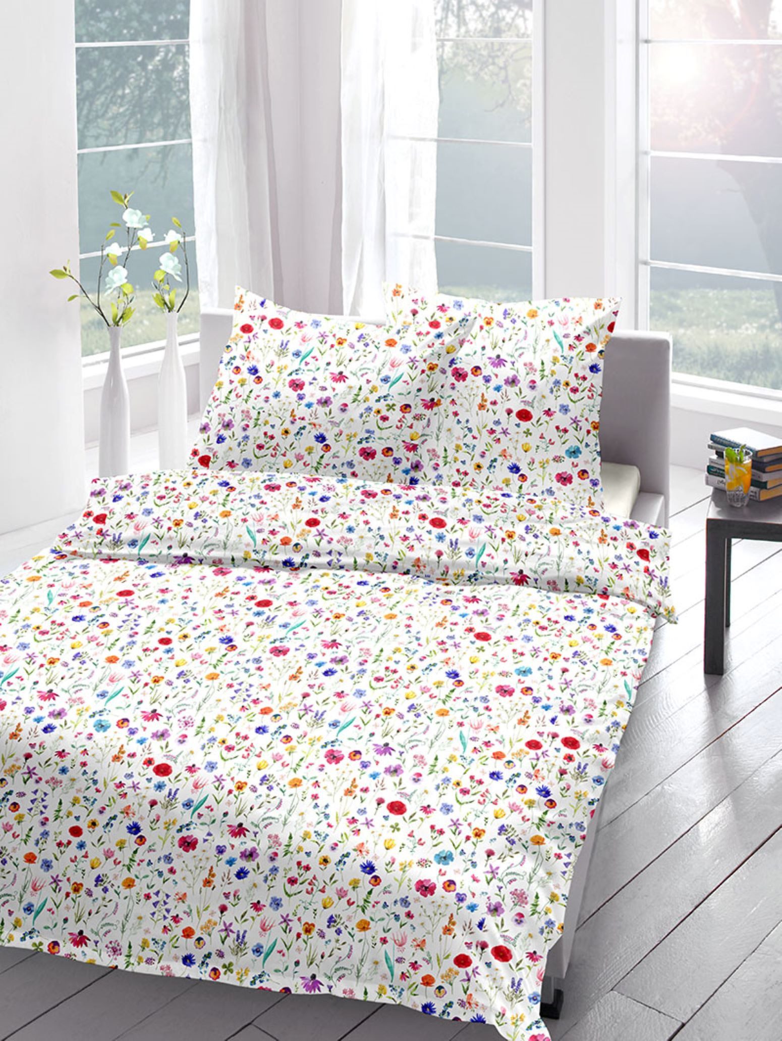 Sympathica Bettwäsche Sympathica Satin Bettwäsche Blümchen günstig online kaufen