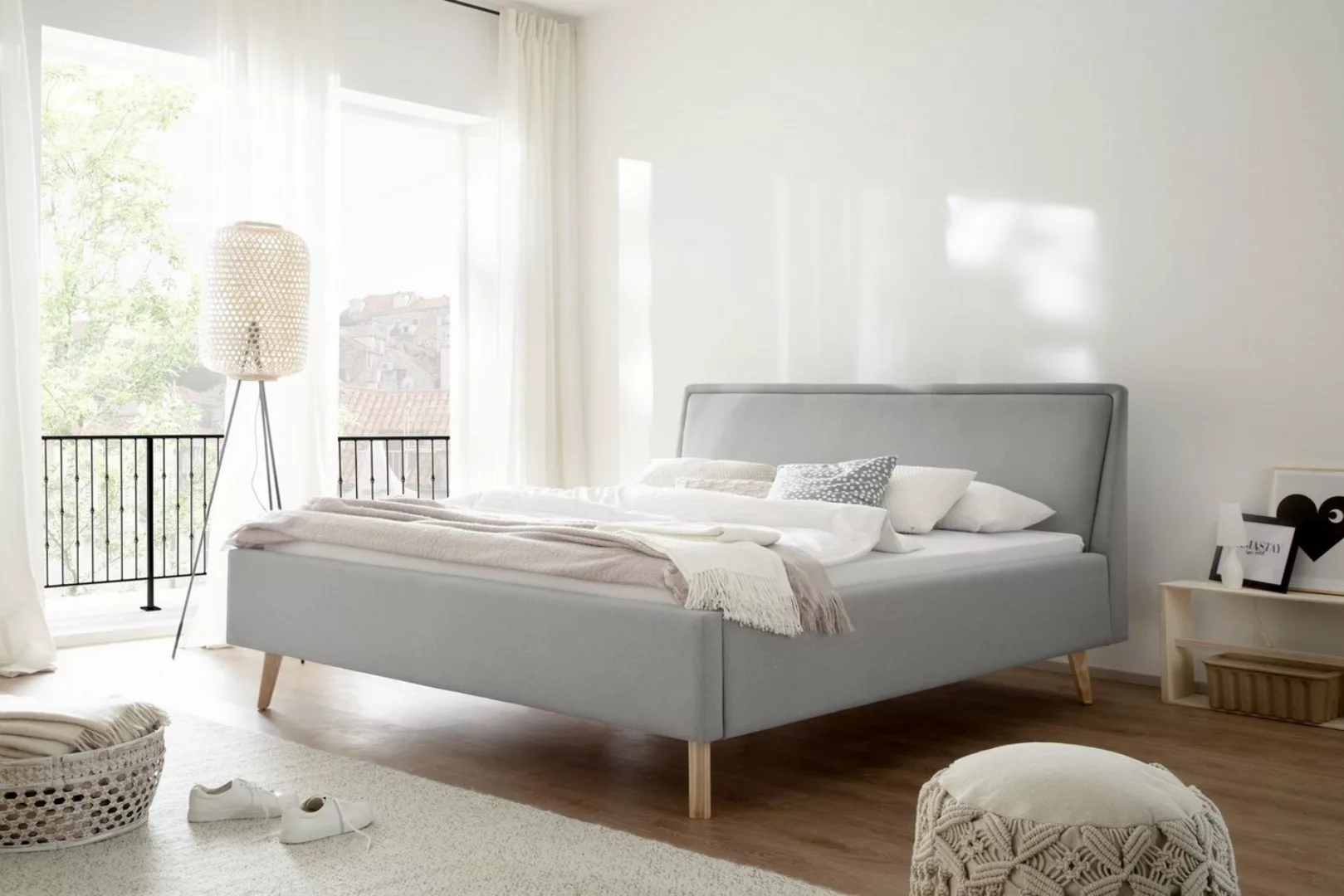 möbelando Polsterbett Frieda (LxB: 200x180 cm), mit Bettkasten aus Stoff in günstig online kaufen