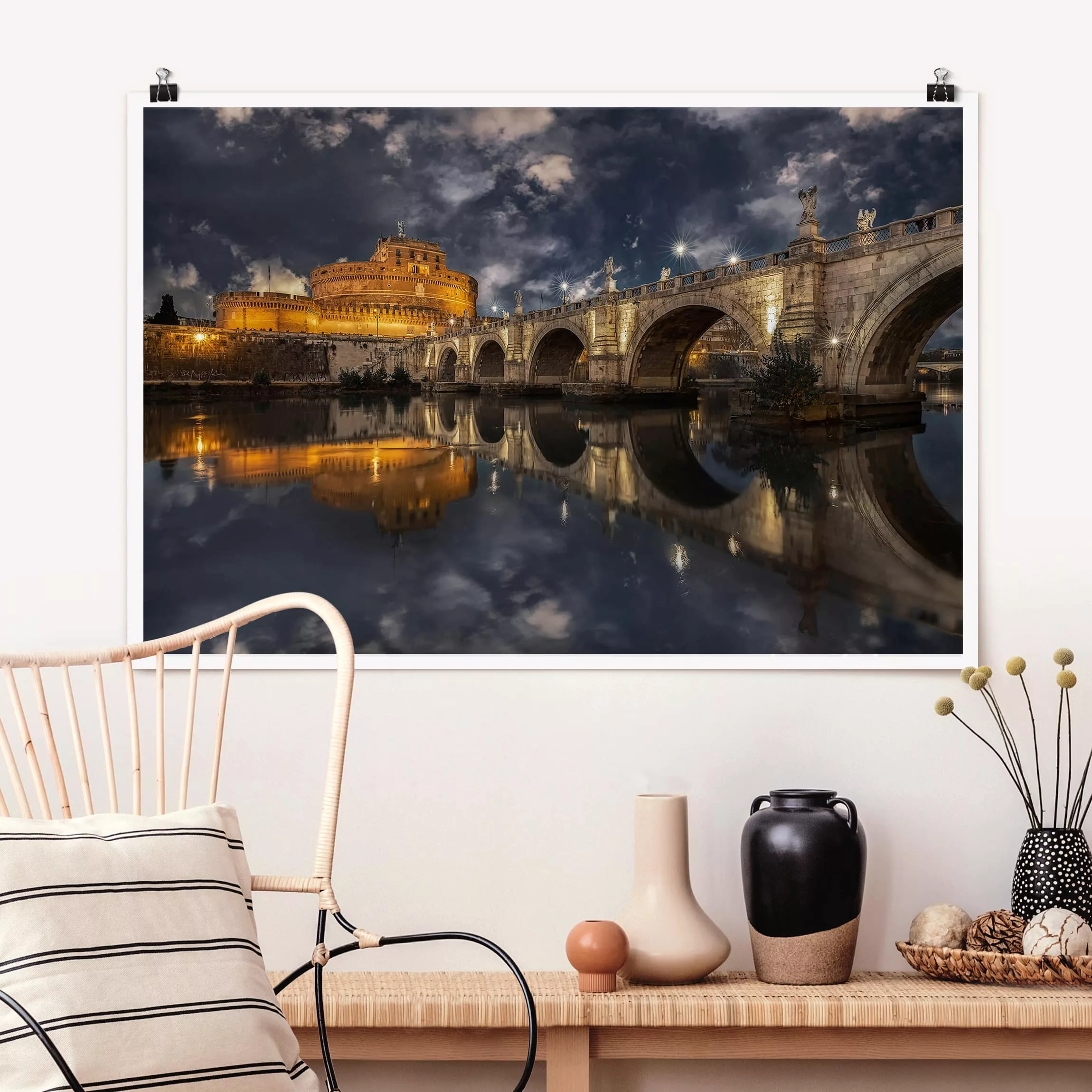 Poster Architektur & Skyline - Querformat Ponte Sant'Angelo in Rom günstig online kaufen