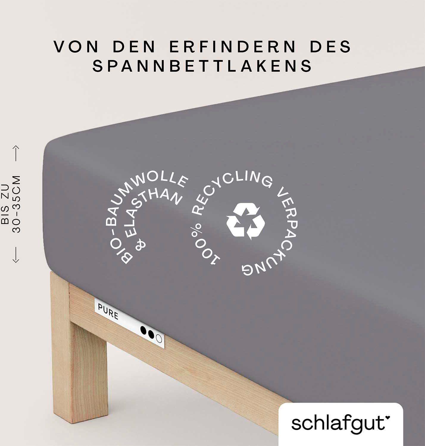 Schlafgut Spannbettlaken »PURE Bio-Baumwolle mit Elasthan, dehnbar blickdic günstig online kaufen