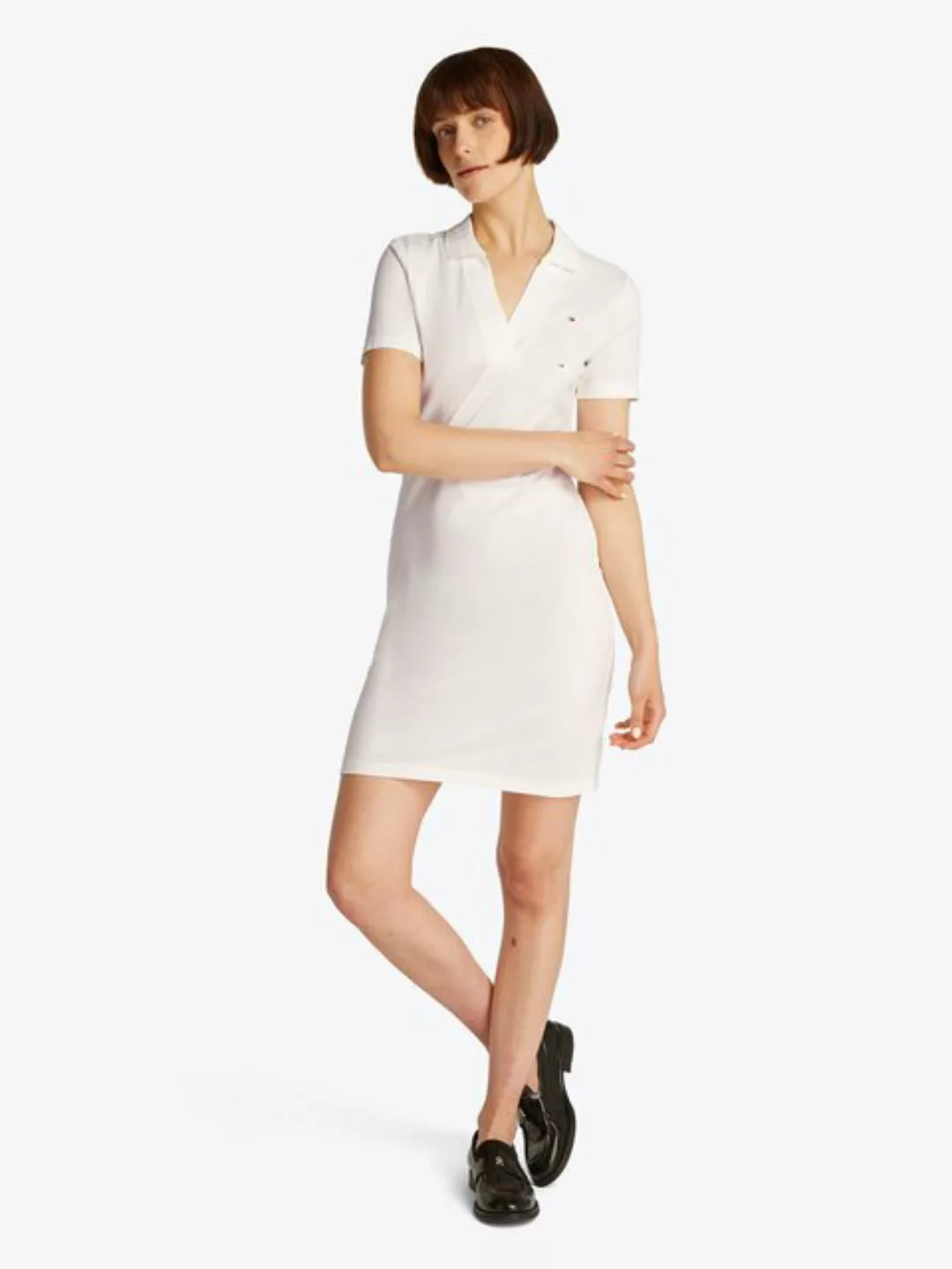 Tommy Hilfiger Polokleid SLIM OPEN NK POLO DRESS SS mit gestickter Tommy Hi günstig online kaufen