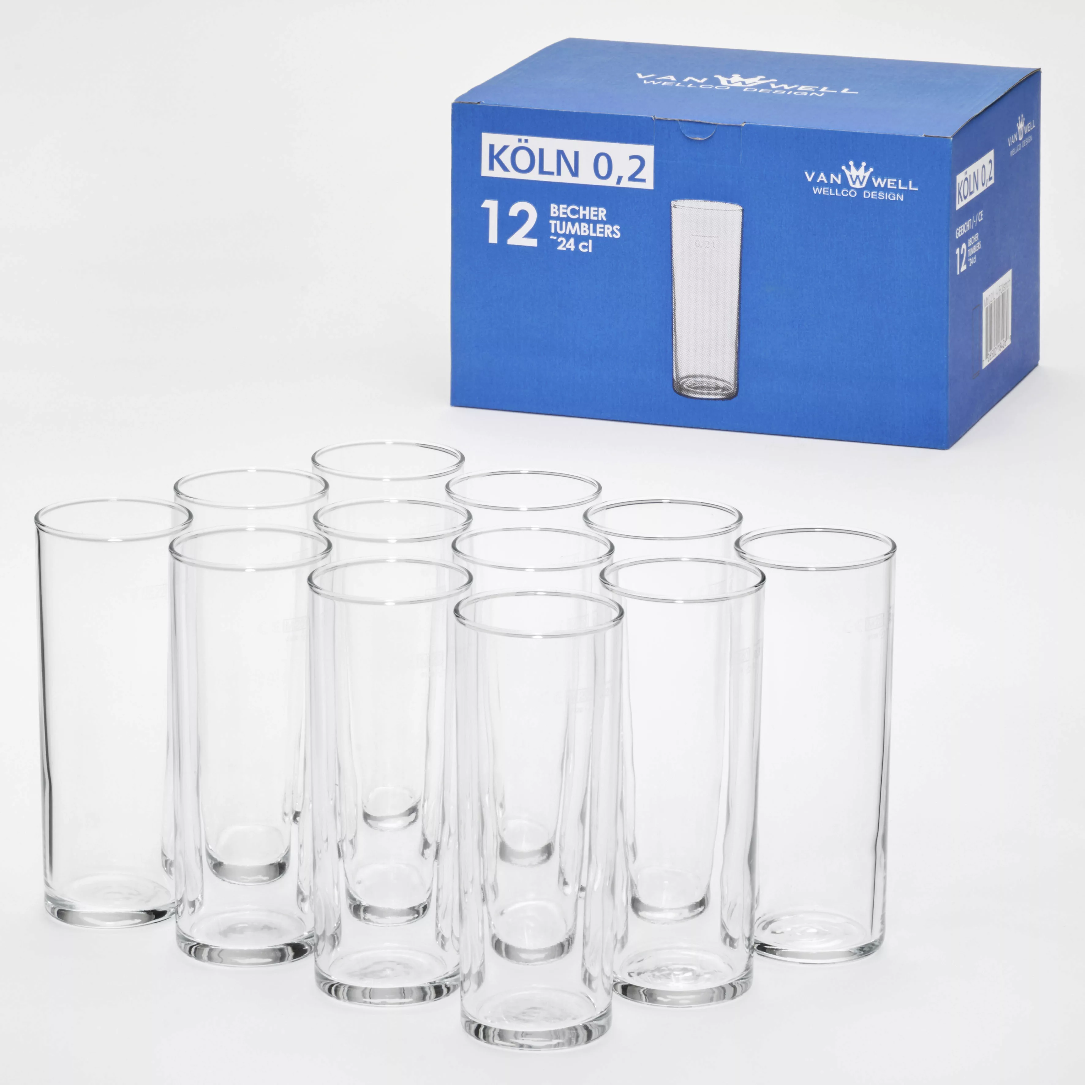 van Well Bierglas »Kölnerstange«, (Set, 12 tlg., 12 Kölnerstangen 0,2l), 0, günstig online kaufen