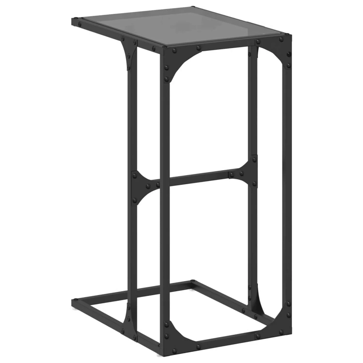 vidaXL Beistelltisch mit Glasplatte Schwarz 40x30x61,5 cm Stahl günstig online kaufen