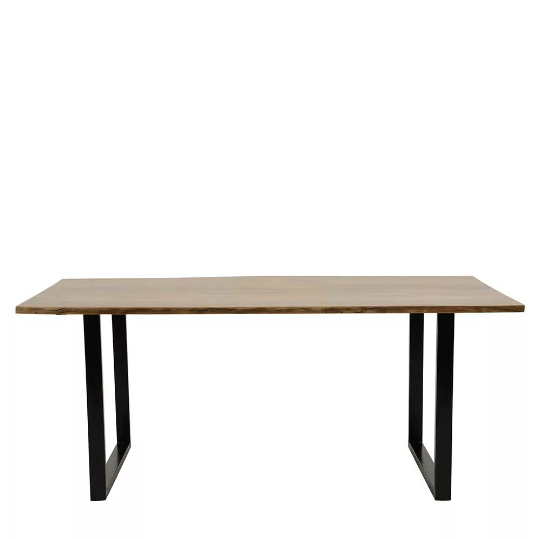 Esszimmertisch aus Akazie Massivholz und Metall Bügelgestell günstig online kaufen