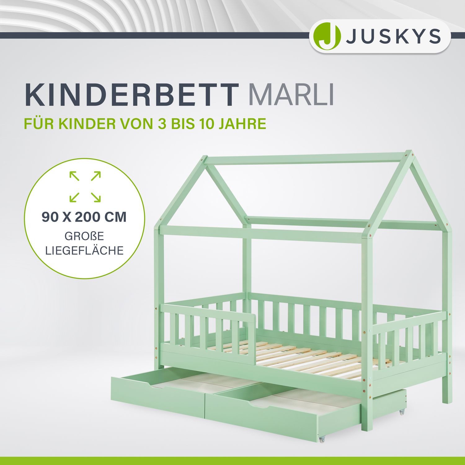 Juskys Kinderbett Marli, 90x200 cm, mit günstig online kaufen