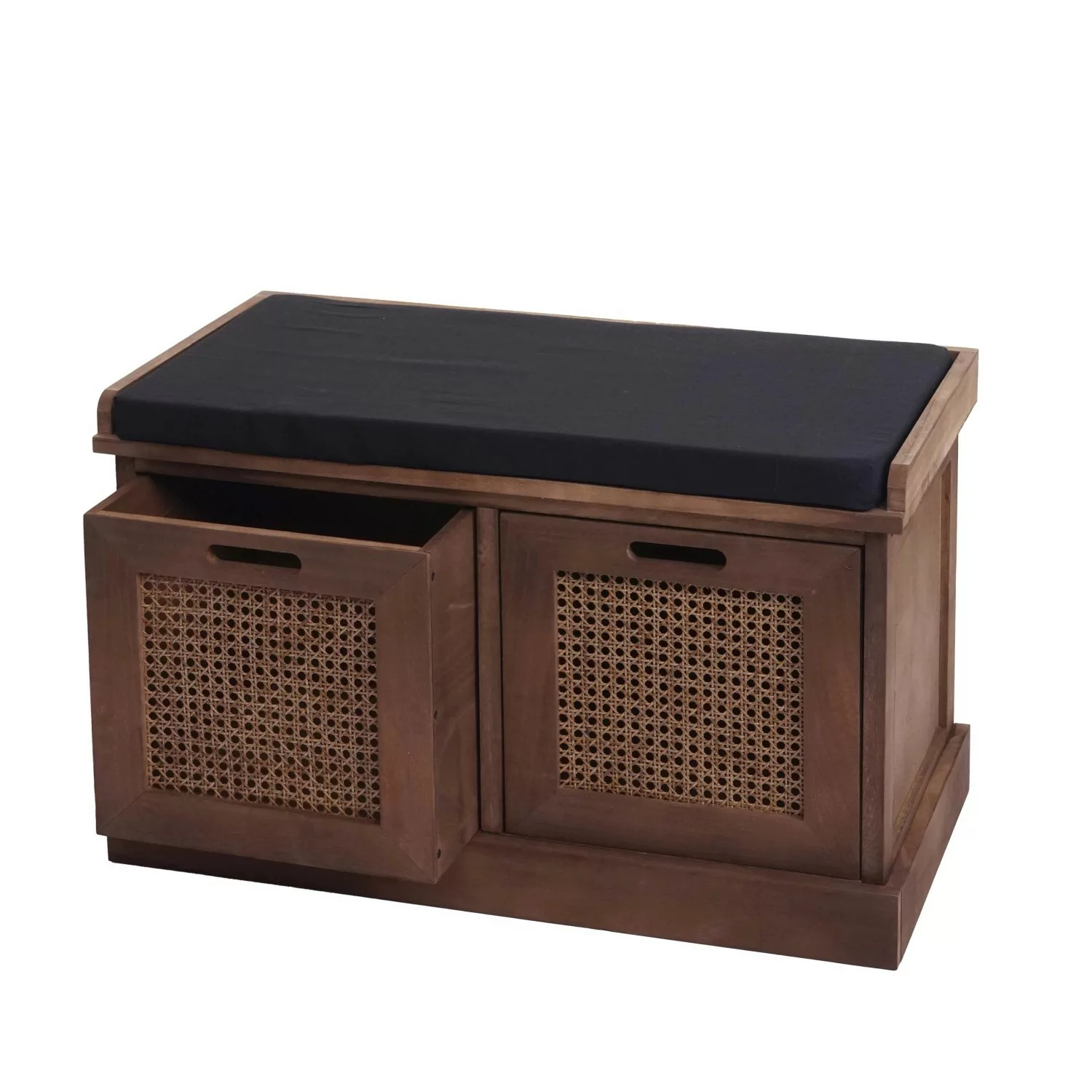 MCW Sitzbank J49 Aufbewahrungsboxen 47x75x40cm Braun Polster Schwarz günstig online kaufen