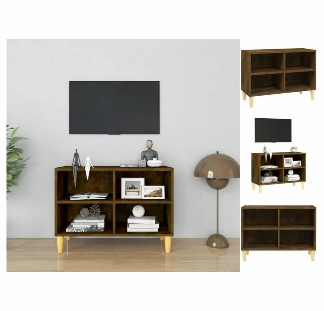 vidaXL TV-Schrank TV-Schrank mit Massivholz-Beinen Räuchereiche 69,5x30x50 günstig online kaufen