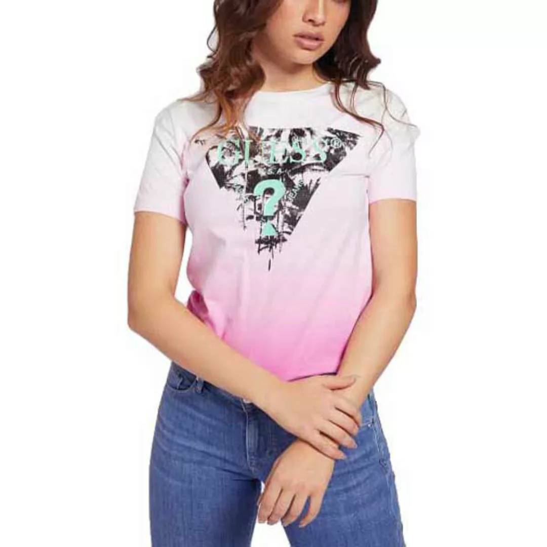 Guess Palms Kurzärmeliges T-shirt L Pink Deep Dye günstig online kaufen