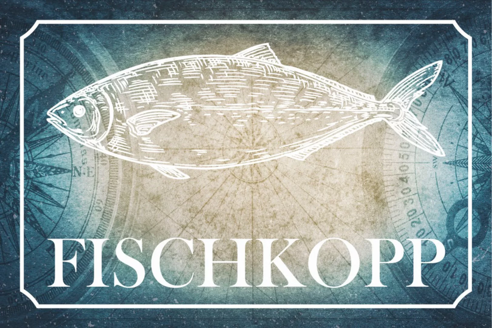 queence Metallbild "Fischkopp", Schriftzüge, (1 St.) günstig online kaufen