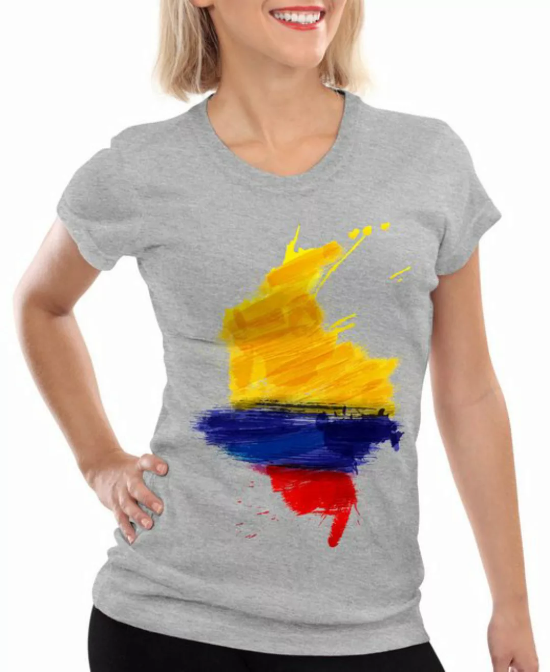 style3 T-Shirt Flagge Kolumbien Fußball Sport Colombia WM EM Fahne günstig online kaufen