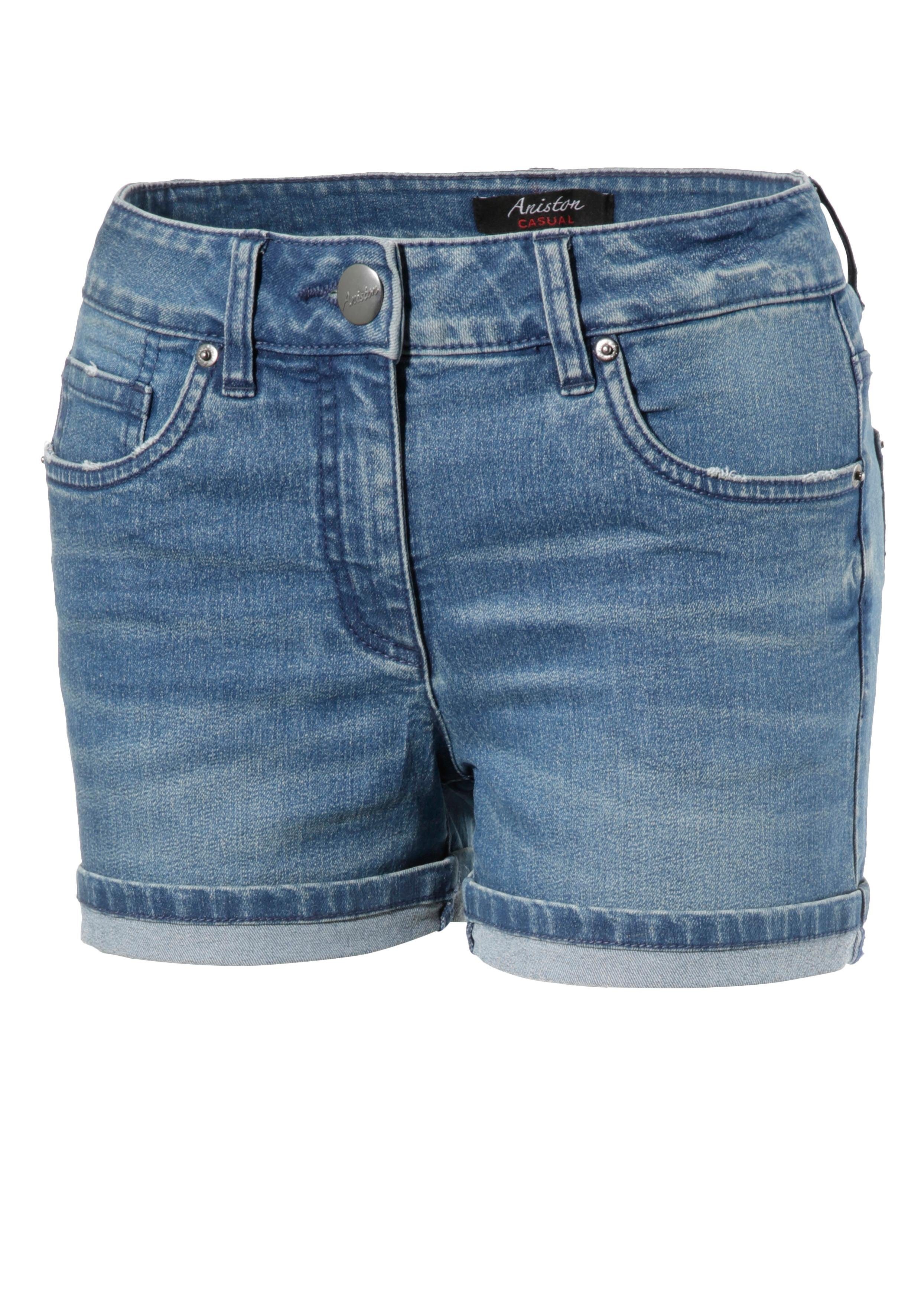 Aniston CASUAL Jeansshorts, mit leichten Abriebeffekte günstig online kaufen