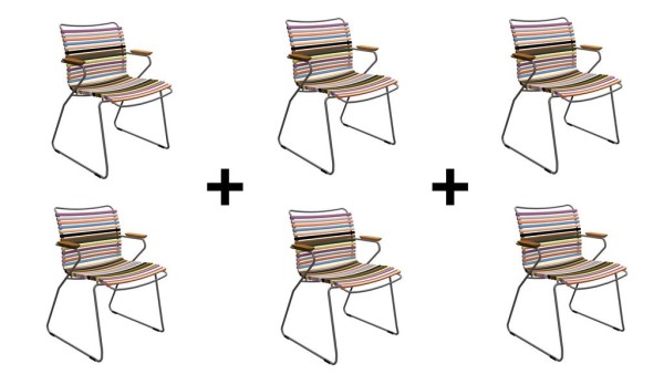 Sparset 6 tlg. Stuhl Click Multi-Color 1 günstig online kaufen