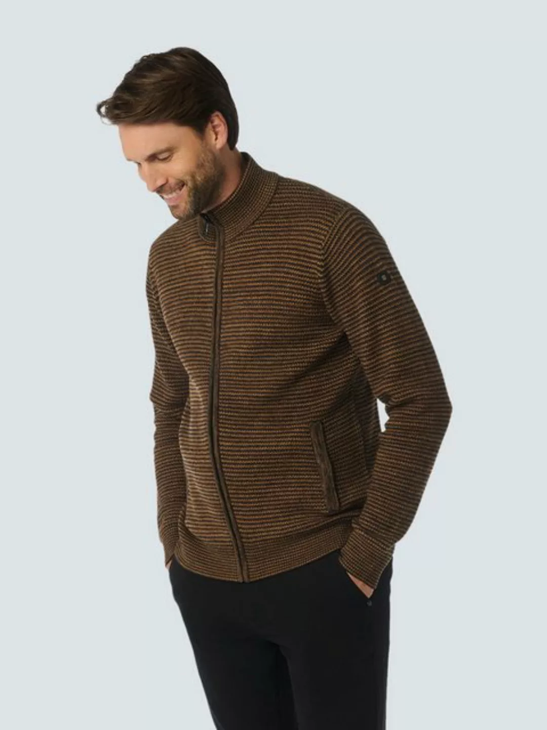 NO EXCESS Strickjacke, aus meliertem Strukturstrick günstig online kaufen